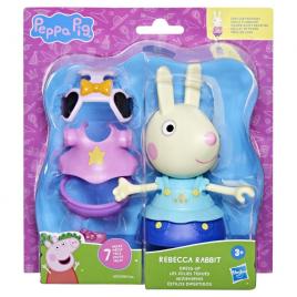 Set figurina si accesorii vestimentare peppa pig iepurasul rebecca 15 cm