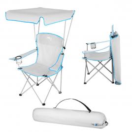 Scaun camping pliabil cu parasolar nils camp nc3087, gri
