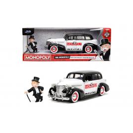 Jada set masinuta metalica chevrolet master deluxe 1939 scara 1:24 si figurina mr monopoly
