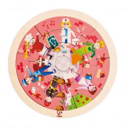Hape puzzle rotund cu 2 fete