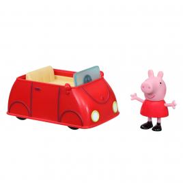 Peppa pig vehicul cu figurina micuta masina rosie
