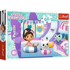 Puzzle trefl 60 gabbys dollhouse gabby la piscina