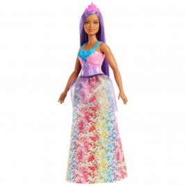 Barbie dreamtopia papusa printesa cu par mov