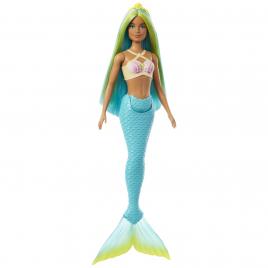 Barbie dreamtropia papusa sirena cu corest galben si coada albastra