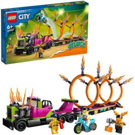 Lego city camion de cascadorie si provocarea cercurilor de foc 60357