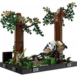 Lego star wars diorama de urmarire cu speederul pe endor 75353