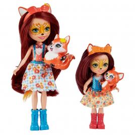 Enchantimals set papusi surori si animalutele lor  felicity fox si flick si feana fox si mixte