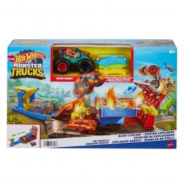 Hot wheels monster trucks set blast station