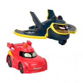 Fisher price batwheels set 2 masinute cu lumini redbird si batwing scara 1:55