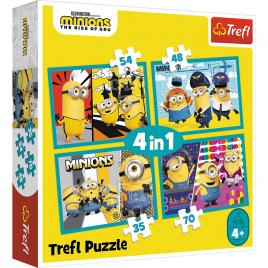 Puzzle trefl minions 4in1 lumea fericita a minionilor