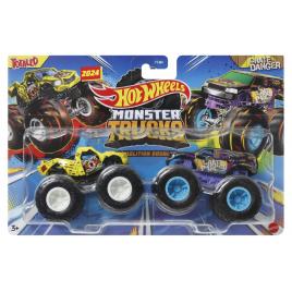 Hot wheels monster truck set 2 masini totaled si crate danger scara 1 la 64
