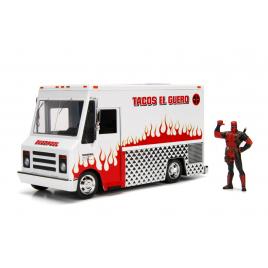 Jada marvel set camionul de mancare scara 1:24 si figurina metalica deadpool