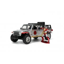 Jada marvel set masinuta metalica jeep gladiator scara 1:32 si figurina din metal colossus
