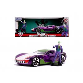 Masinute metalica chevy corvette stingray 2009 si figurina joker scara 1:24