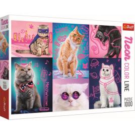 Puzzle trefl 1000 super pisici neon