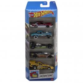 Set 5 masini hot wheels cu design hw drag strip