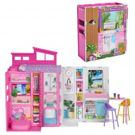 Barbie casa de papusi barbie cu 4 zone pliabila