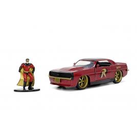 Jada batman set figurina robin si masinuta metalica chevrolet camaro 1967 scara 1:32