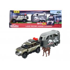 Majorette land rover cu remorca pentru cai