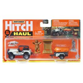 Matchbox hitch&haul set 2 vehicule mbx off road 1988 jeep 4x4 trailer trawler scara 1:64
