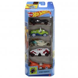 Set 5 masini hot wheels cu design street beasts