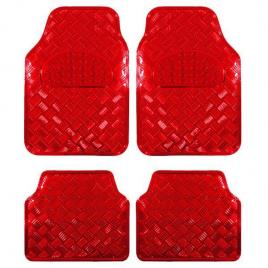 Covorase auto universale, model diamond, culoare crom rosu