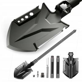 Lopata multifunctionala ideallstore®, outdoor evolution, 8 in 1, otel inoxidabil, 83 cm, negru