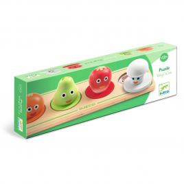 Puzzle din lemn fructe si legume, djeco