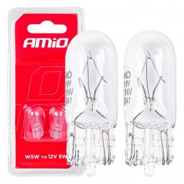 Set 2 becuri cu halogen, soclu t10, w5w, w2.1x9.5d, alimentare 12v