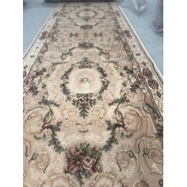 Traversa hol, model clasic 15002 110, festonata, latime 100 cm, crem bej