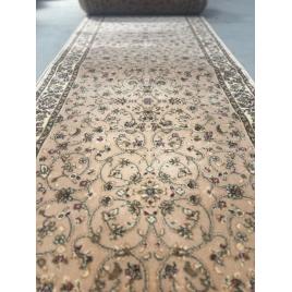 Traversa hol, model clasic 1555 110, festonata, latime 100 cm, crem bej