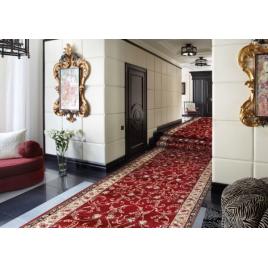 Traversa hol, model lotos 523 210, latime 80 cm, rosu, festonata la capete