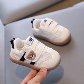 Adidasi ivoire cu dungi negre pentru bebelusi - teddy (marime disponibila: