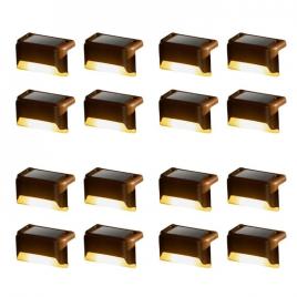 Set 16 lampi solare pentru trepte, gard, iluminare led, lumina calda, 5w, 8x4.5x4.4 cm, bzrsh