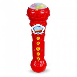 Jucarie interactiva microfon muzical cu lumina pentru copii, cu melodii si butoane colorate