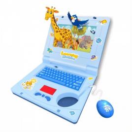 Laptop de jucarie cu sunete si lumini, plastic, 20 cm, albastru