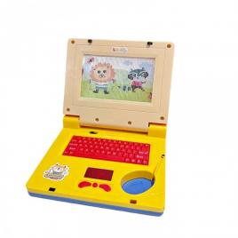 Laptop de jucarie cu sunete si lumini, plastic, 20 cm, galben