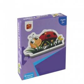 Puzzle educational insecte pentru copii – set cu 6 modele colorate, +3 ani