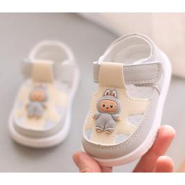 Sandalute gri cu ivoire pentru copii - bebe (marime disponibila: marimea 22)