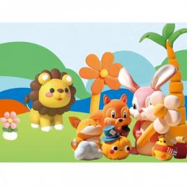 Set plastilina colorata pentru joaca creativa copii cu forme de animale si fructe