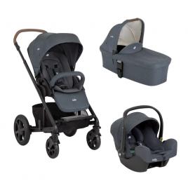 Carucior pentru copii multifunctional 3 in 1 joie chrome dlx moonlight (carucior chrome dlx + landou moonlight + scoica i-snug moonlight)