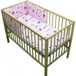 Lenjerie patut hubners kitty floricele 4 piese roz