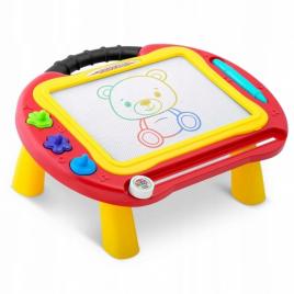 Masuta cu tabla magnetica pentru desenat cu accesorii incluse ricokids 772200 - rosu