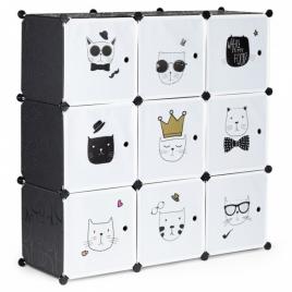 Raft modular cu 9 compartimente pentru camera copilului ecotoys 09d