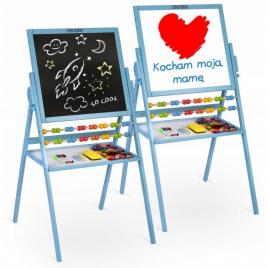 Tabla educationala cu doua fete si accesorii ricokids rk-800, 101 x 54 x 55 cm, albastru