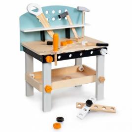 Banc de lucru din lemn pentru copii cu 38 accesorii ecotoys 1178