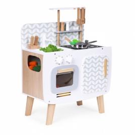 Bucatarie din lemn pentru copii cu accesorii, 58 x 29 x 73 cm, ecotoys