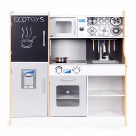 Bucatarie din lemn pentru copii cu accesorii, 90.3 x 31 x 90 cm, ecotoys