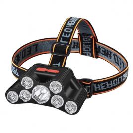 Lanterna de cap 7 led, t26, 4 moduri iluminare, usb