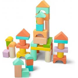 Set 100 cuburi din lemn, umu toys